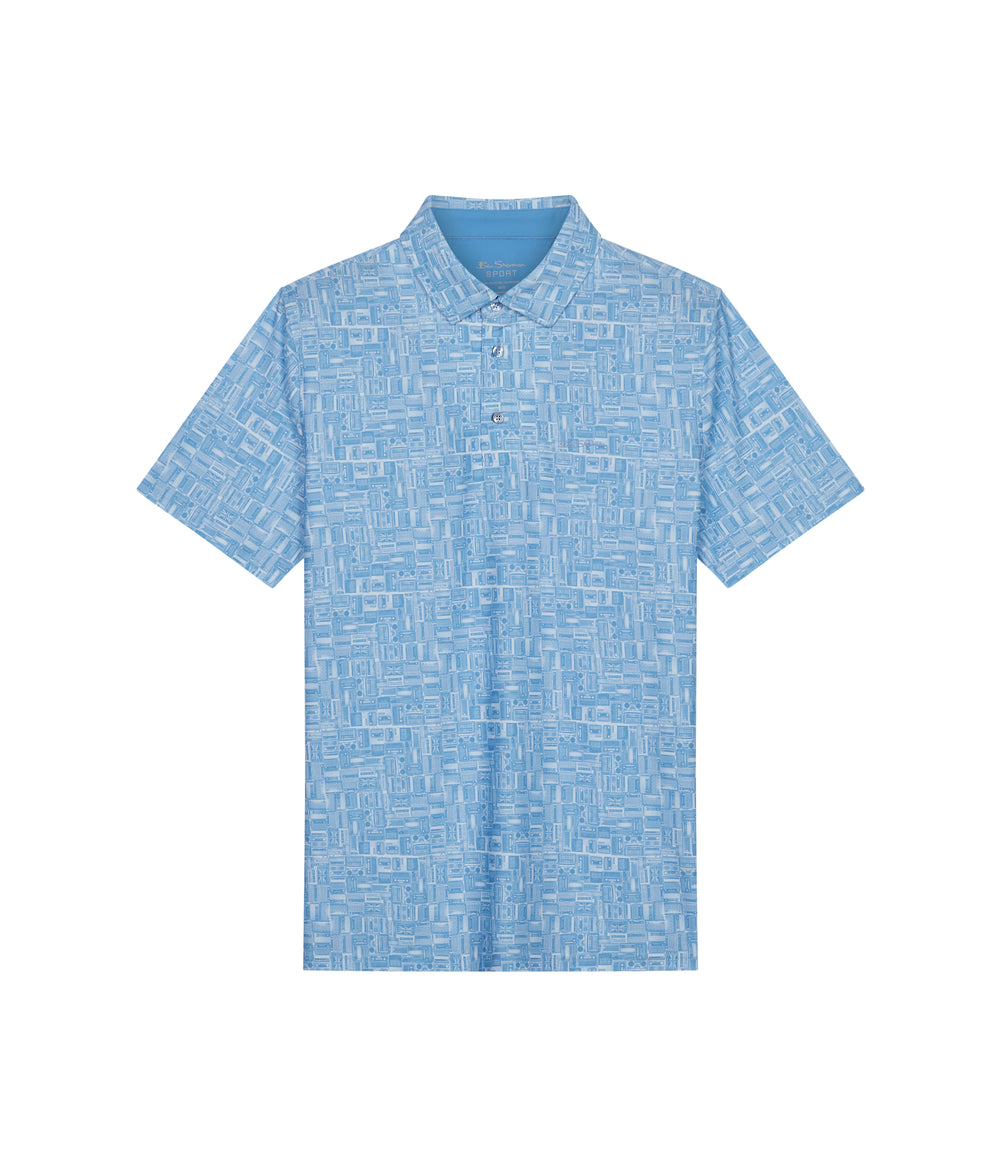 Polos Ben Sherman Radio Stack Tech Jersey Sports Fit Bleu | ENH-00358860